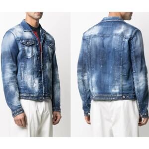 DSQUARED2 Men’s Paint-Splatter Denim Jacket